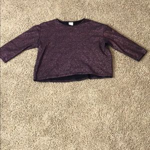 Zara sparkly purple/black wide top